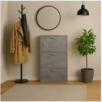 HTI-Living Schuhkipper Schuhschrank Thekla Beton (Stück, 1 St., 1 Schuhschrank), Schuhkipper mit 3 Fächern
