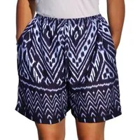 PANASIAM Shorts kurze Hose Damen Shorts Sweatshort aus 100% Viskose Stoffhose Wellness gemusterte Sommerhose mit Kordelzug und Taschen leichte Strandshort