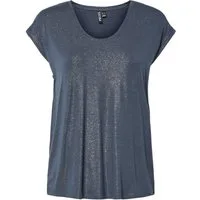 pieces Kurzarmshirt PCALICE SS GLITTER TEE JRS NOOS BC Viskosemischung, loose fit