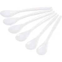 KESPER® Eierlöffel 6x EIERLÖFFEL Weiss aus Kunststoff Dessertlöffel Teelöffel 07, Kaffeelöffel Joghurtlöffel Mehrweglöffel Eier Joghurt Löffel