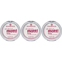 Essence Puder all about matt! fixing compact powder, 3-tlg., mit hoher Deckkraft