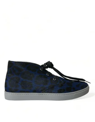 Leopard-Print High-Top Sneakers