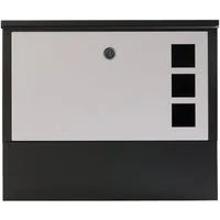 Arebos Briefkasten moderner Design Wandbriefkasten, Postkasten, inkl. Zeitungsfach, galvanisierter Stahl / Edelstahl, inkl. 2 Schlüssel