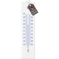 Lantelme Raumthermometer Außenthermometer Garten Thermometer Gartenthermometer für Außen, Kunststoff Farbe Weiß, 22cm Lang, Deutsche Herstellung, Temperaturanzeige -40 bis 50°C Analog