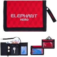 ELEPHANT Geldbörse Mädchen Jungen Hero Signature, Wallet Klettbörse Schülerbörse Schlüsselring Ausweisfach