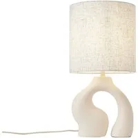 Qazqa Tischleuchte Dahlia, ohne Leuchtmittel, Warmweiß, QAZQA Tisch­leuchte, e27, Beige, Kunststoff, Japandi