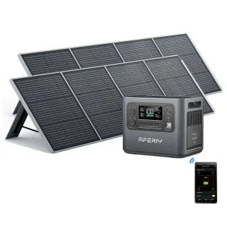 [EU Direct] Aferiy P210 2400W 2048Wh Portable Power Station Support APP + 2* S200A1 200W Solar Panel UPS Pure Sine Wave