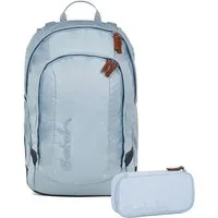 Satch Schulranzen Schulrucksack-Set AIR Nordic Ice Blue 2-teilig (2-teilig), Schulranzen, ergonomisch, Laptop-Fach, Your-Size-System