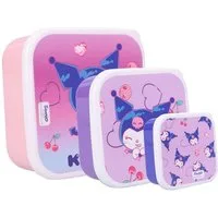Hello Kitty Lunchbox Kuromi 3 Stück Snackbox Fresh Bites für Schule Ausflüge und Alltag, (3-tlg)