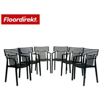 Floordirekt Gartenstuhl Designstuhl Terrano stapelbar aus Kunststoff wetterfest UV-beständig (1 Stuhl oder 6-er Set), verschiedene Farben