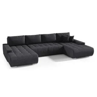 Beautysofa Wohnlandschaft, Anthrazit, Metall, U-Form, 350x85x185 cm, Wohnzimmer, Sofas & Couches, Wohnlandschaften, Wohnlandschaften in U-Form