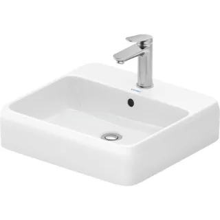 Duravit Collection One Aufsatzbecken 2385500027 mit Hahnlochbank, Hahnloch, Überlauf, Weiß Hochglanz