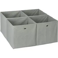 relaxdays Aufbewahrungsbox im 4er Set, grau