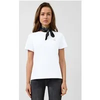 QS Kurzarmshirt T-Shirt Bauwollshirt mit Stickerei