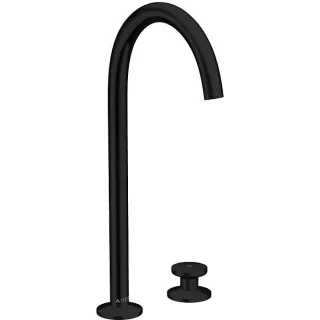 hansgrohe Axor One 2-Loch-Waschtischarmatur 48060670 Ausladung 165mm, mit Push-Open Ablaufgarnitur, mattschwarz