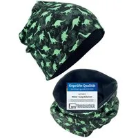 HECKBO Beanie HECKBO Kinder Mädchen Jungen Beanie Mütze & Loop-Schal Set