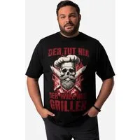 Men Plus T-Shirt T-Shirt Halbarm Grillen