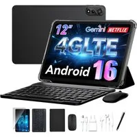 Nexall Blackview Nexall 12" Android 16 4G LTE 128GB 2K Display set Tablet (12", 128 GB, Android16, Android 16, 4G LTE, 2K Display, mit Zubehör/Kabel-Headset, 9000 mAh)