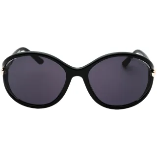 Tom Ford - Sonnenbrille in glänzendem Schwarz mit dunklen Rauchgläsern