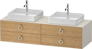 Duravit White Tulip Konsolenwaschtischunterbau wandhängend Natur Eiche & Nordic Weiß Matt & Seidenma WT4996BH5390000