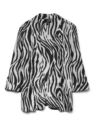 VERO MODA - VMJESMILO LIN 3/4 LOOSE BLAZER WVN NOOS Silver Lining - Gr. - XL