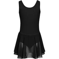 tanzmuster Chiffonkleid Ballettkleid Bella aus weicher Baumwolle Ballettbody mit Schlüssellochausschnitt für Mädchen fürs Kinder Ballett
