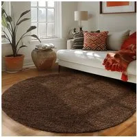 Carpettex Hochflor-Teppich Unicolor - Einfarbig, Rund, Höhe: 30 mm, Einfarbig Shaggy Teppich Wohnzimmer Langflor versch. farben und größen