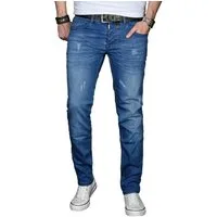 Alessandro Salvarini Straight-Jeans Herren Regular Slim – Stretch Denim 5-Pocket Klassische Jeans mit Elasthan und bequemer Passform