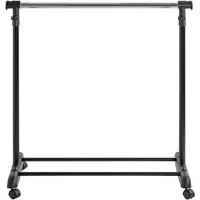 HAKU Garderobenständer Garderobe, Garderobenständer, Kleiderständer auf Rollen, Kleiderwagen, rechteckig - aus Metall Schwarz - B/T/H 95/44/95-170 cm
