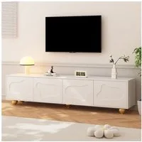 Merax Lowboard hochglanz TV-Lowboard im Wolken-Design (180x40x45cm, 1 St., Fernsehschrank Fernsehtisch), TV-Schrank mit 2 Schränke, 4 Türen & 5 stabile Standfüß