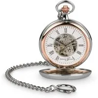 Hermann Jäckle Taschenuhr Lindau Skelett, Handaufzug, Mineralglas, mit Kette & Reiseetui