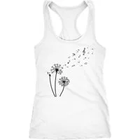Neverless Tanktop Damen Tank-Top Pusteblume Musiknoten Noten Musik Dandelion Racerback
