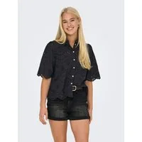 ONLY Spitzenbluse ONLVALAIS S/S SHIRT WVN NOOS Baumwolle, loose fit