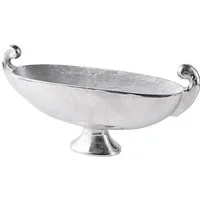 MichaelNoll Dekoschale Schale Aluminium Silber Deko - Moderne Dekoschale aus Metall - 51 cm
