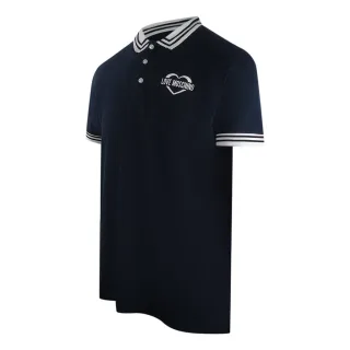 Love Moschino Marineblaues Poloshirt Mit Kleinem Herzlogo
