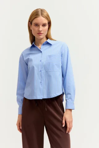 THE FASHION PEOPLE - Blouse Poplin striped LIGHT DENIM STR - Gr. - 38
