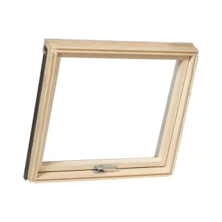 Dachfenster 114 x 118 cm, Holz, Kiefer, Farbe außen Anthrazit, Schwingflügel, Profil Slim Pine, 2-fach Verglasung, individuell konfigurierbar