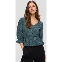 QS Kurzarmbluse Bluse Bluse mit All-over-Muster