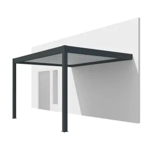 Anbaucarport, Carport Basic, Anthrazit RAL 7016, 299.5 x 205.8 cm, Durchgangshöhe 205 cm, individuell konfigurieren