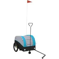 vidaXL Fahrradlastenanhänger Fahrradanhänger Schwarz und Blau 30 kg Eisen