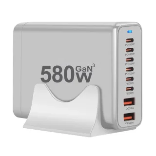 [GaN Tech] Bakeey YMX-580W 580W 8-Port USB PD Charger 2USB-A+6USB-C PD QC Fast Charging Desktop Charging Station EU Plug