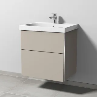 Sanipa 3way Waschtischunterbau zu Geberit Acanto Waschtisch mit 2 Auszügen, Kaschmir-Matt BP4151U