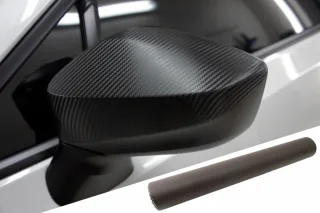 PREMIUM Spiegel Spiegelgehäuse Kappe Design Folie Braun Matt für viele Fahrzeuge