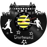 GRAVURZEILE Wanduhr Schallplattenuhr Dortmund - 100% Vereinsliebe - Fußball -