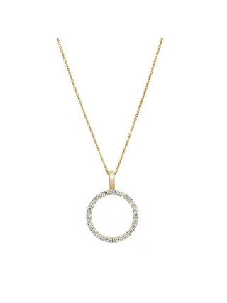 Lyomi Anhänger mit Kette 585/- Gelbgold 25 synth. Diam. 0,94ct.