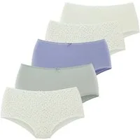 Vivance Taillenslip (5er Pack) mit kleiner Häkelkante, elastische Baumwollmischung