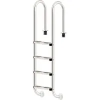 Zelsius Poolleiter Edelstahl Poolleiter mit 4 Stufen, 50,2 x 36,5 x 183 cm, Pool Einstieg