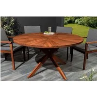 riess-ambiente Gartentisch KOPENHAGEN 140cm braun - Akazienholz, Massiv, honey finish, wetterfest (Einzelartikel, 1-St), Runder Outdoortisch für 6 Personen - ideal für Terrasse oder Balkon