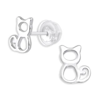 Katzen Kinder Ohrringe aus 925 Silber