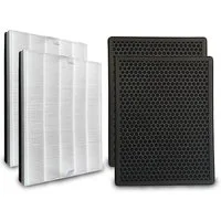 Comedes Filter-Set 2er Set Filter einsetzbar statt Philips FY2422/30 und FY2420/30, Zubehör für Passend für Philips Luftreiniger AC2889, AC2887, AC2882 und AC3829/10, 2 Stück HEPA-Element und Aktivkohlefilter im Sparset